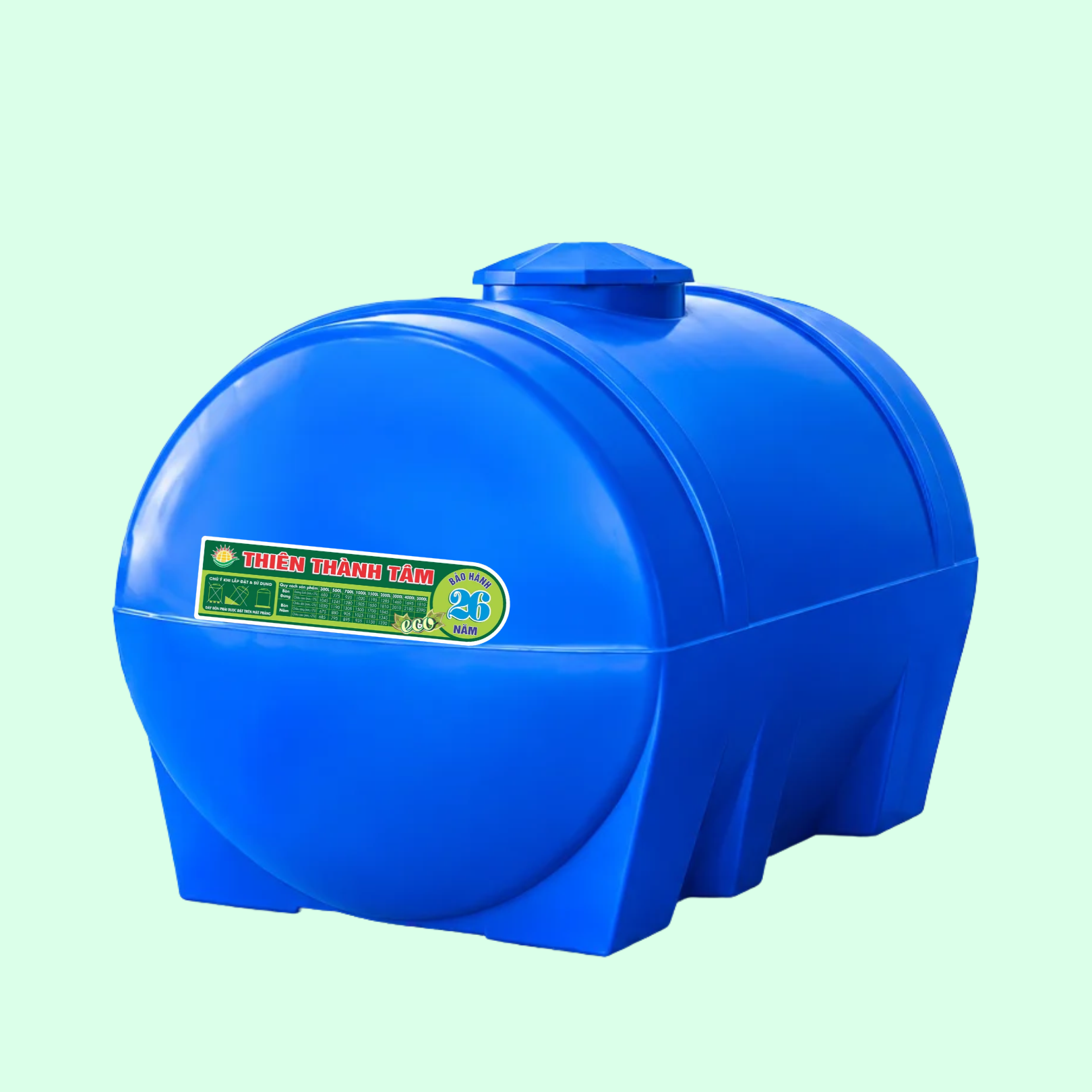 Bồn nhựa 2000L ngang 1770 x 1145 mm